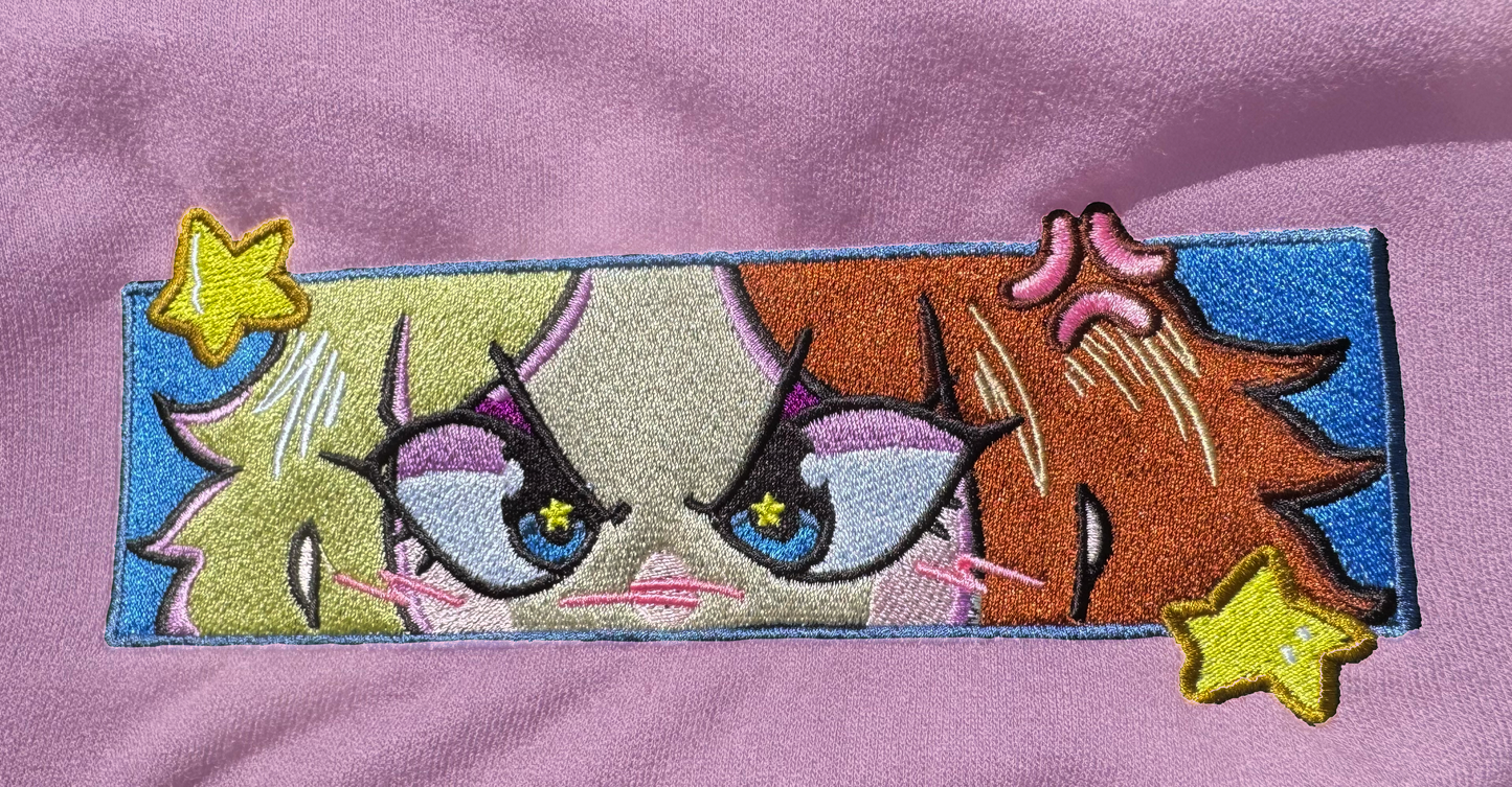 Embroidered Mean Muggin Hoodie (Pink)